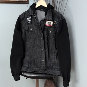 Original Deluxe Black Denim Jacket with Patches